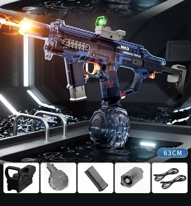 MK3 Electric Auto Bullpup Blowback Water Gun with Light Muzzle