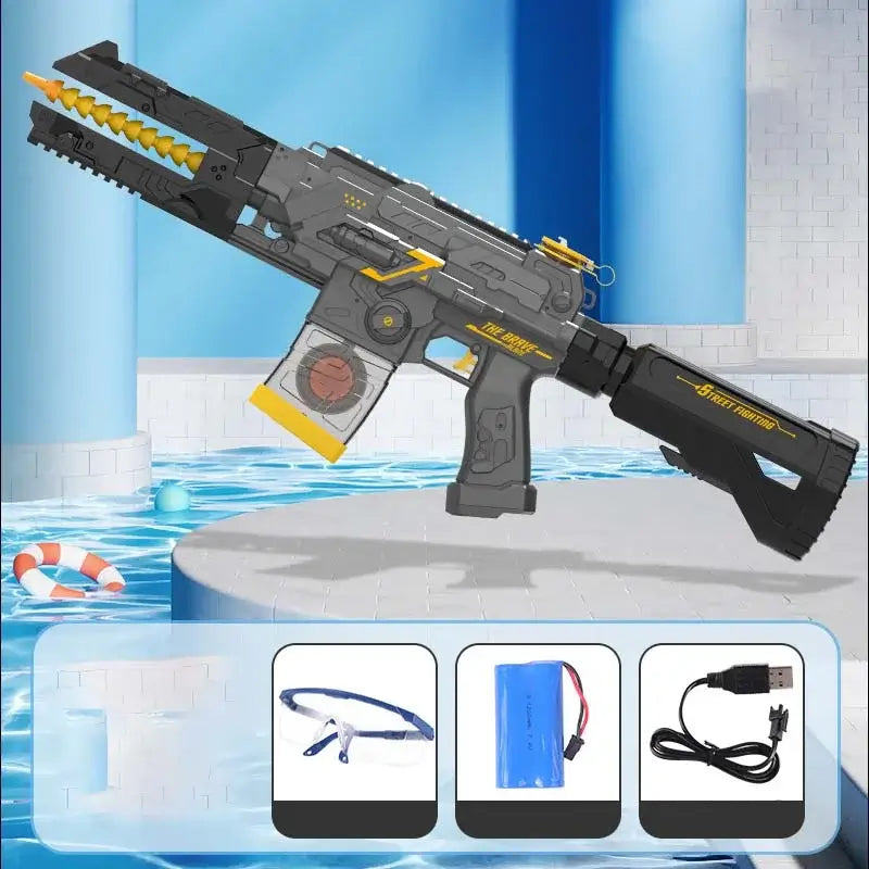 Electric Automatic Squirt Gun 360° Turn Water Blaster Rifle