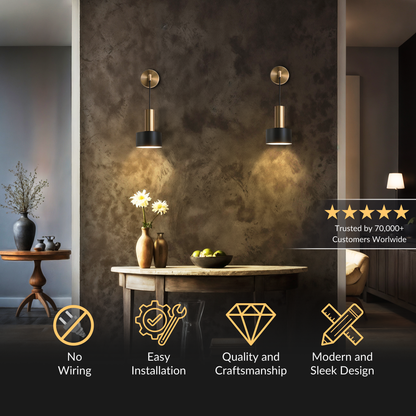 GLOWDROP WIRELESS WALL SCONCES (SET OF 2 + 2 BULBS FREE)