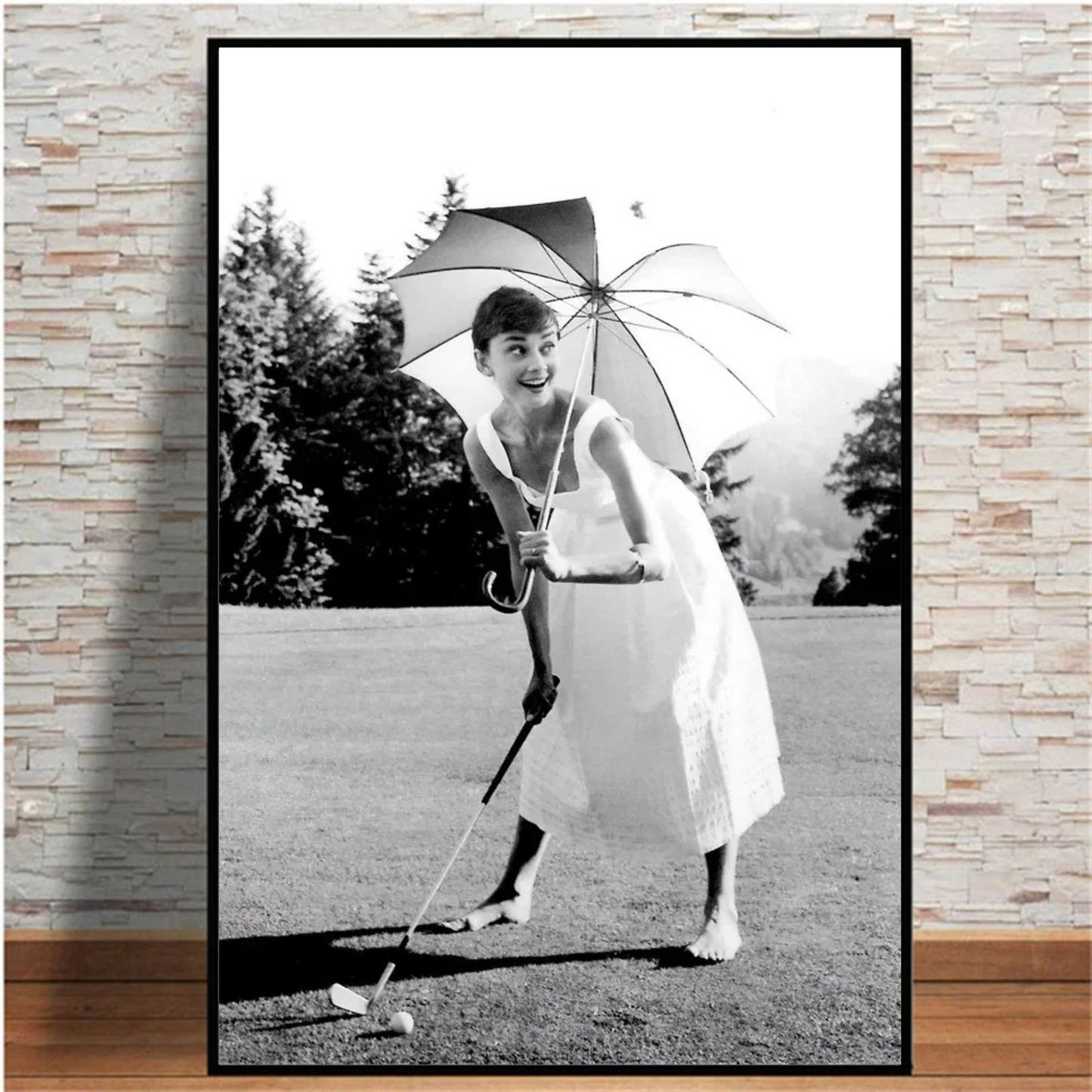 Audrey Hepburn poster - black and white wall art - Modern wall art for living room
