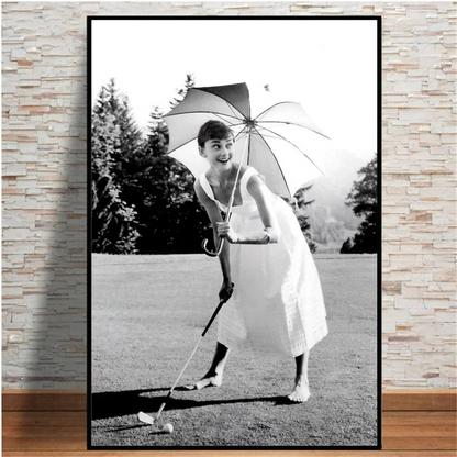 Audrey Hepburn poster - black and white wall art - Modern wall art for living room