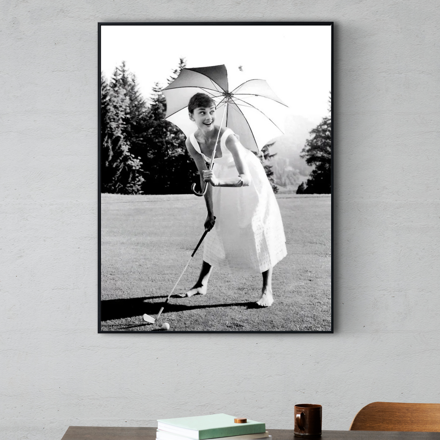 Audrey Hepburn poster - black and white wall art - Modern wall art for living room