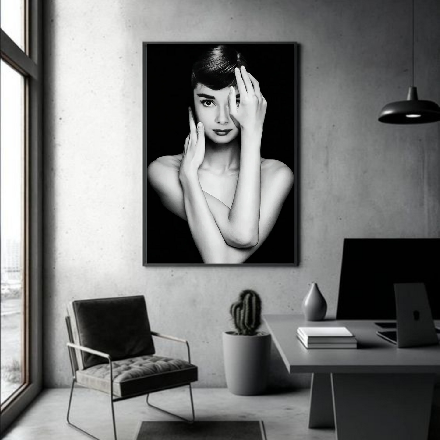 Audrey Hepburn Canvas Art - Modern Celebrity Wall Decor - Large Canvas Wall Art