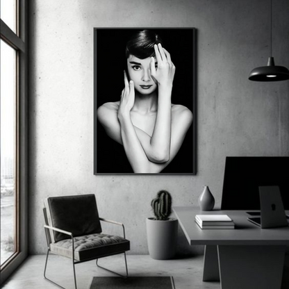 Audrey Hepburn Canvas Art - Modern Celebrity Wall Decor - Large Canvas Wall Art