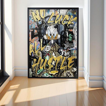 Graffiti Art Donald Duck Canvas: Luxury Wall Art for Living Room Decor