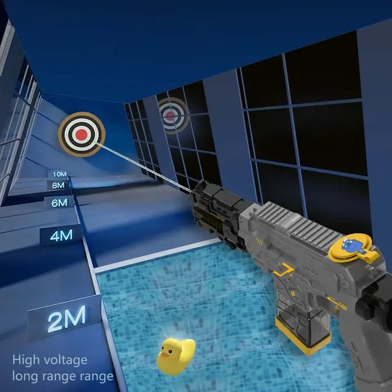 Electric Automatic Squirt Gun 360° Turn Water Blaster Rifle