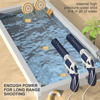 Electric Auto Backpack Revolver Water Gun Double Shot Blasters 2pcs