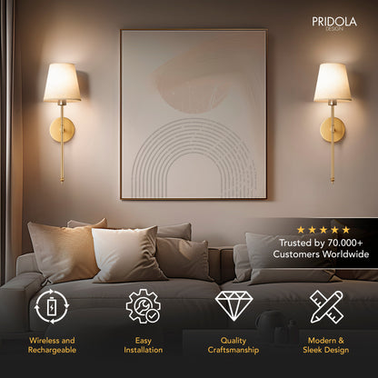 WIRELESS WALL SCONCES (SET OF 2 )