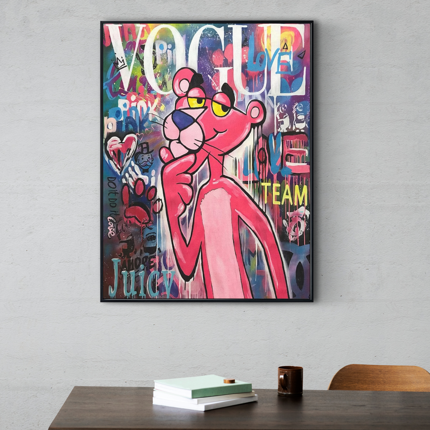 Pink Panther Art - vogue wall art - trendy wall decor