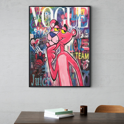 Pink Panther Art - vogue wall art - trendy wall decor