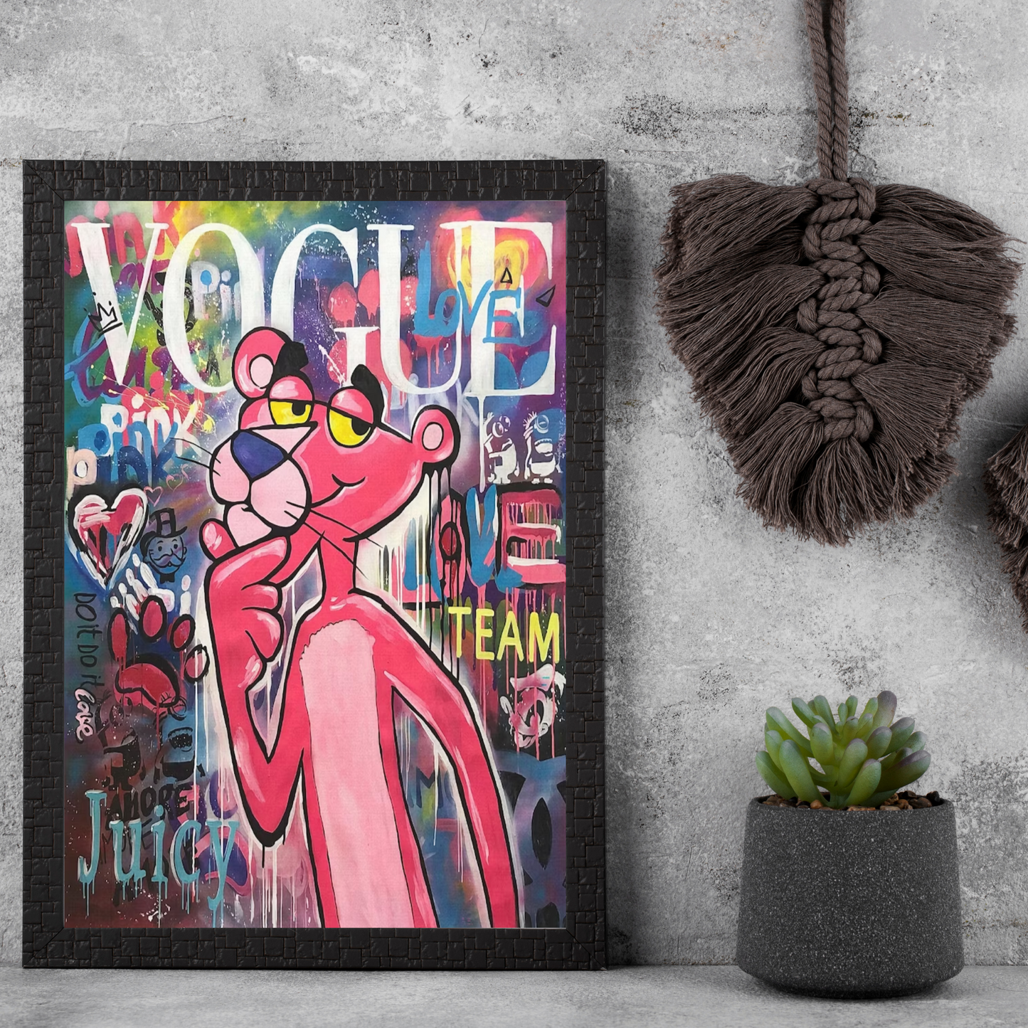Pink Panther Art - vogue wall art - trendy wall decor
