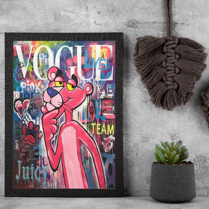 Pink Panther Art - vogue wall art - trendy wall decor