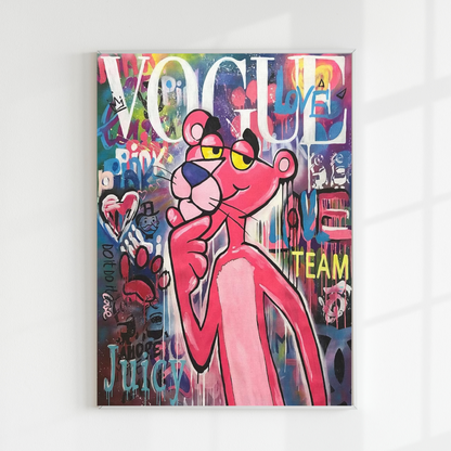 Pink Panther Art - vogue wall art - trendy wall decor
