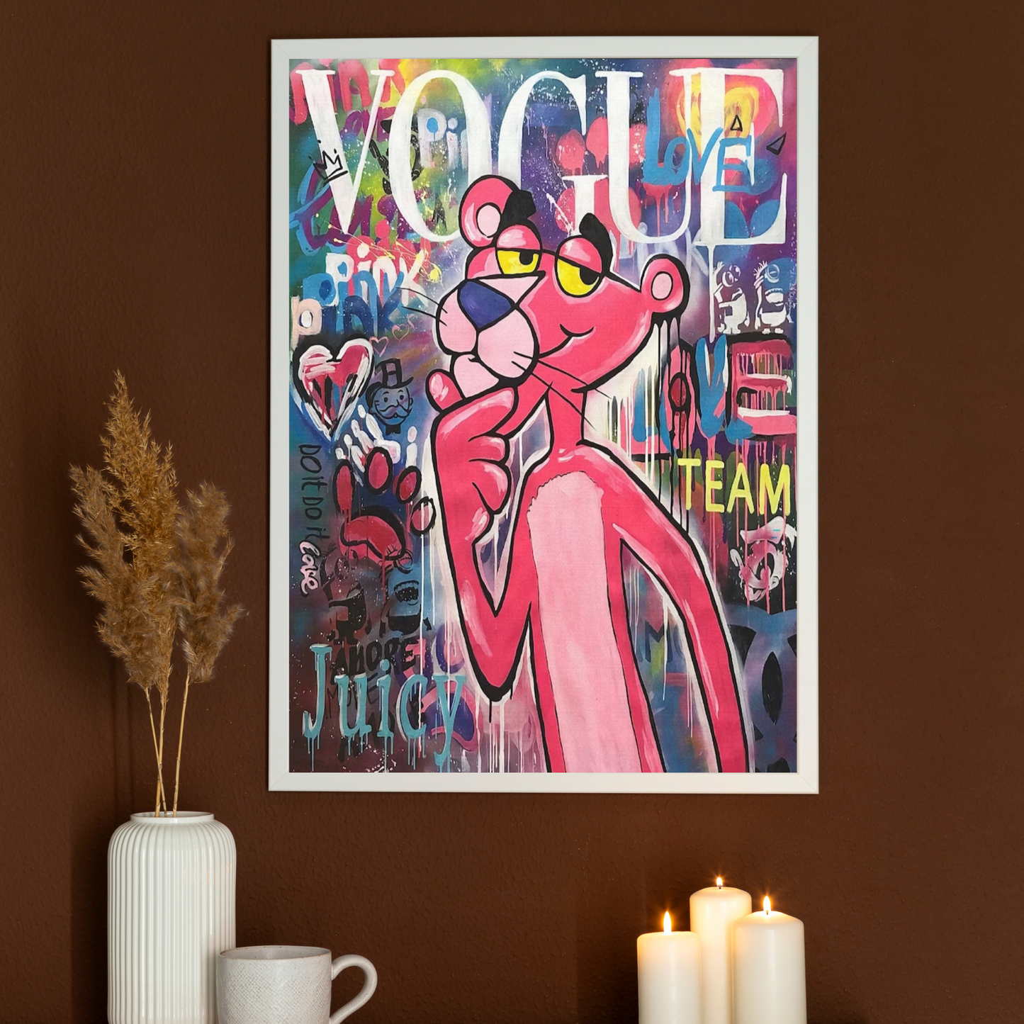 Pink Panther Art - vogue wall art - trendy wall decor