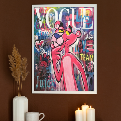 Pink Panther Art - vogue wall art - trendy wall decor