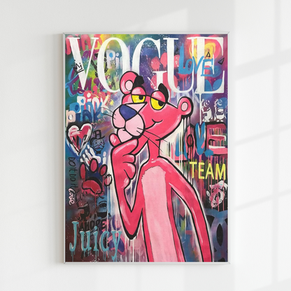 Pink Panther Art - vogue wall art - trendy wall decor