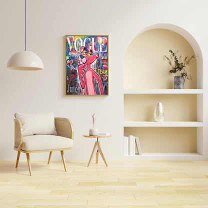 Pink Panther Art - vogue wall art - trendy wall decor