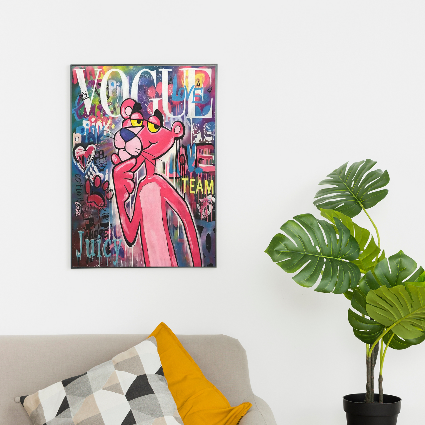 Pink Panther Art - vogue wall art - trendy wall decor