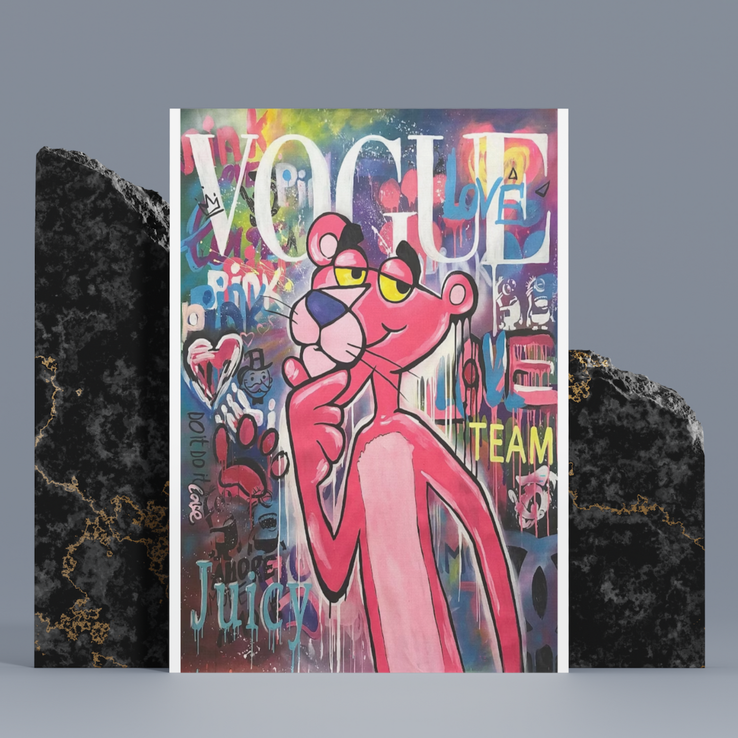 Pink Panther Art - vogue wall art - trendy wall decor