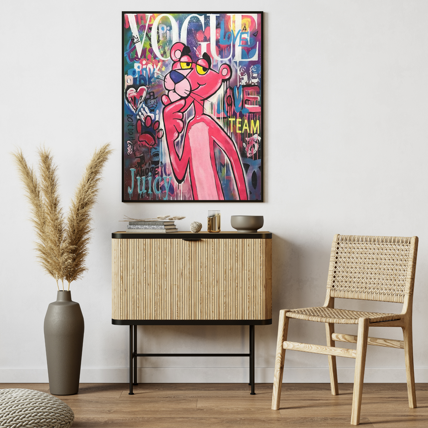 Pink Panther Art - vogue wall art - trendy wall decor